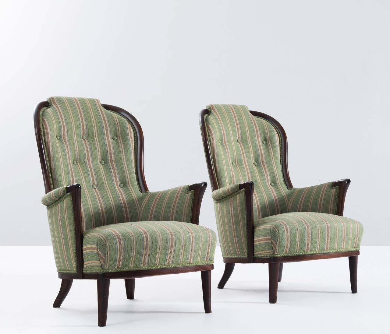Swedish Carl Malmsten Pair of Lounge Chairs, Sweden
