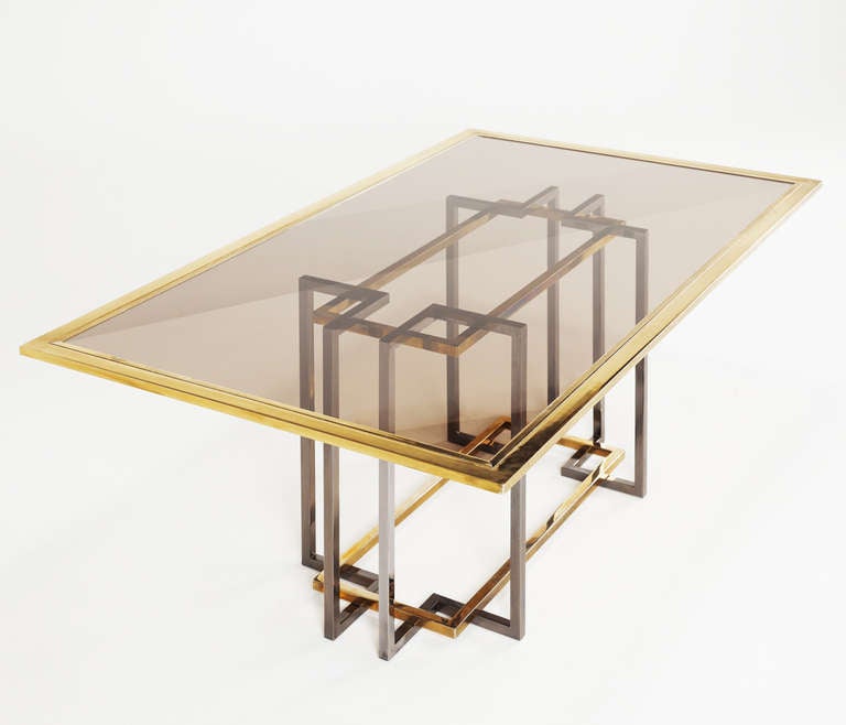 Sculptural Chrome and Brass Table For Sale at 1stdibs