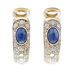 Cartier Paris Sapphire Diamond Gold Earrings
