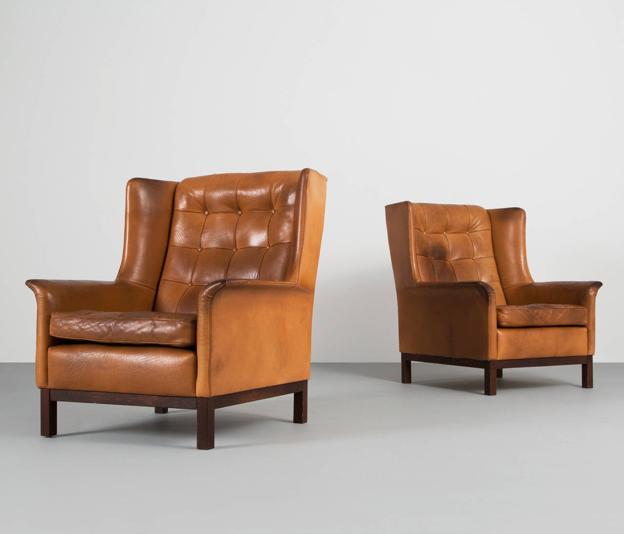 cognac leather chairs