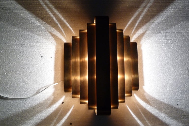 Mid-20th Century Jules Wabbes Brass Sconce