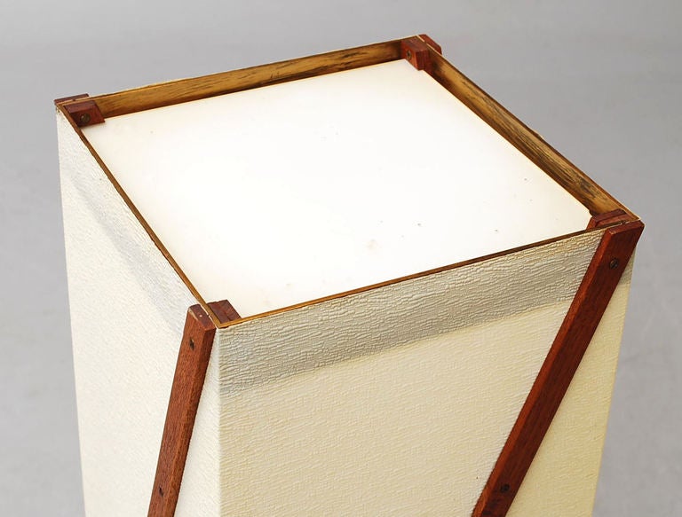 Floor Lamp in paper and teak, in Noguchi' style