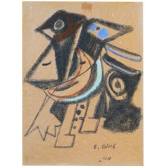 Eijer Bille, drawing, 1949, CO.BR.A