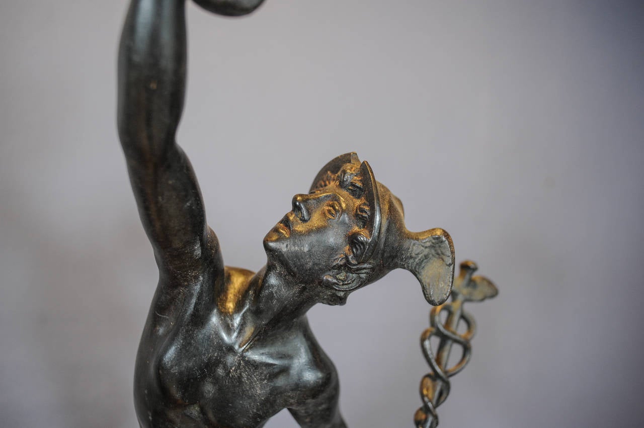 Renaissance A large patinated bronze sculpture of Hermes / Mercury after Giambogna