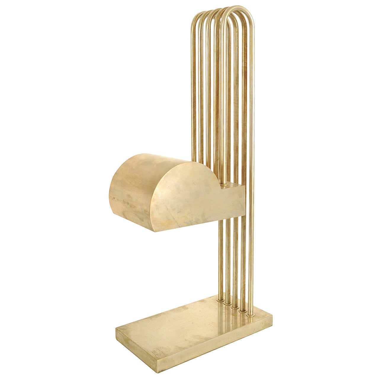 Very Rare Bauhaus Commemorative Brass Table Lamp by Marcel Breuer, 1925
