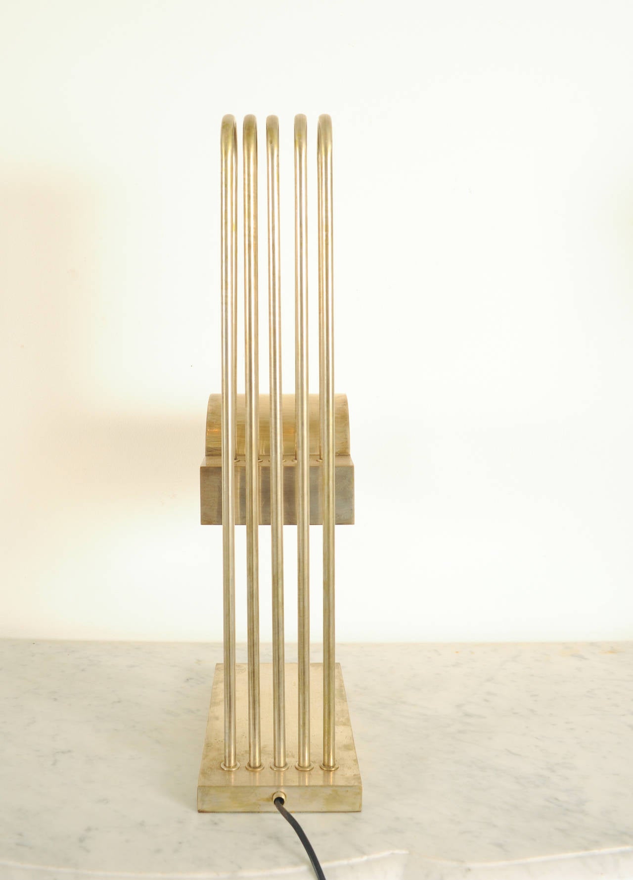 French Very Rare Bauhaus Commemorative Brass Table Lamp by Marcel Breuer, 1925