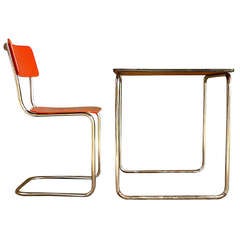 Tubular Bauhaus Working Chair and Table