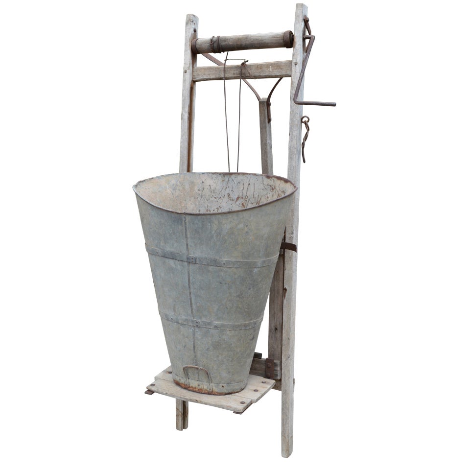 Antique  French Grape Hod and Winch  For Sale