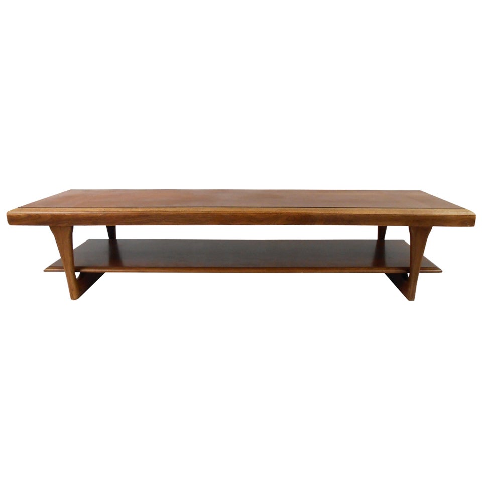 MidCentury Modern Walnut and Oak Coffee Table by Lane at 1stDibs