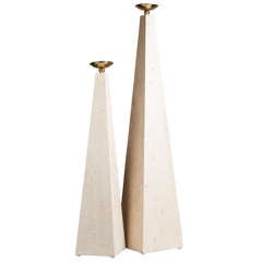 A Pair of Maitland Smith designed Floor Standing Obelisks 1980s