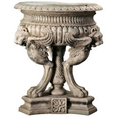 Sculpted White Marble Planter in the Manner of a 1st/2nd Century, Ad Roman Altar