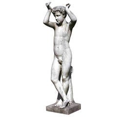 18th Century Sculpted White Marble Model of Dionysus as a Youth