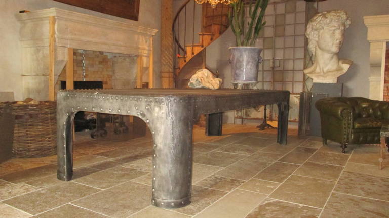 A large industrial table from an old water tank, Machine Age In Good Condition In Baambrugge, NL