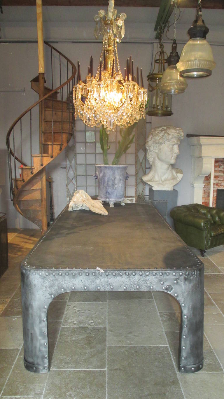 A large industrial table from an old water tank, Machine Age 1