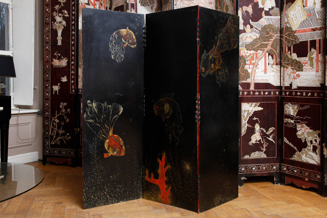 Astonishing Room Divider Attributed to Jean Dunand 1