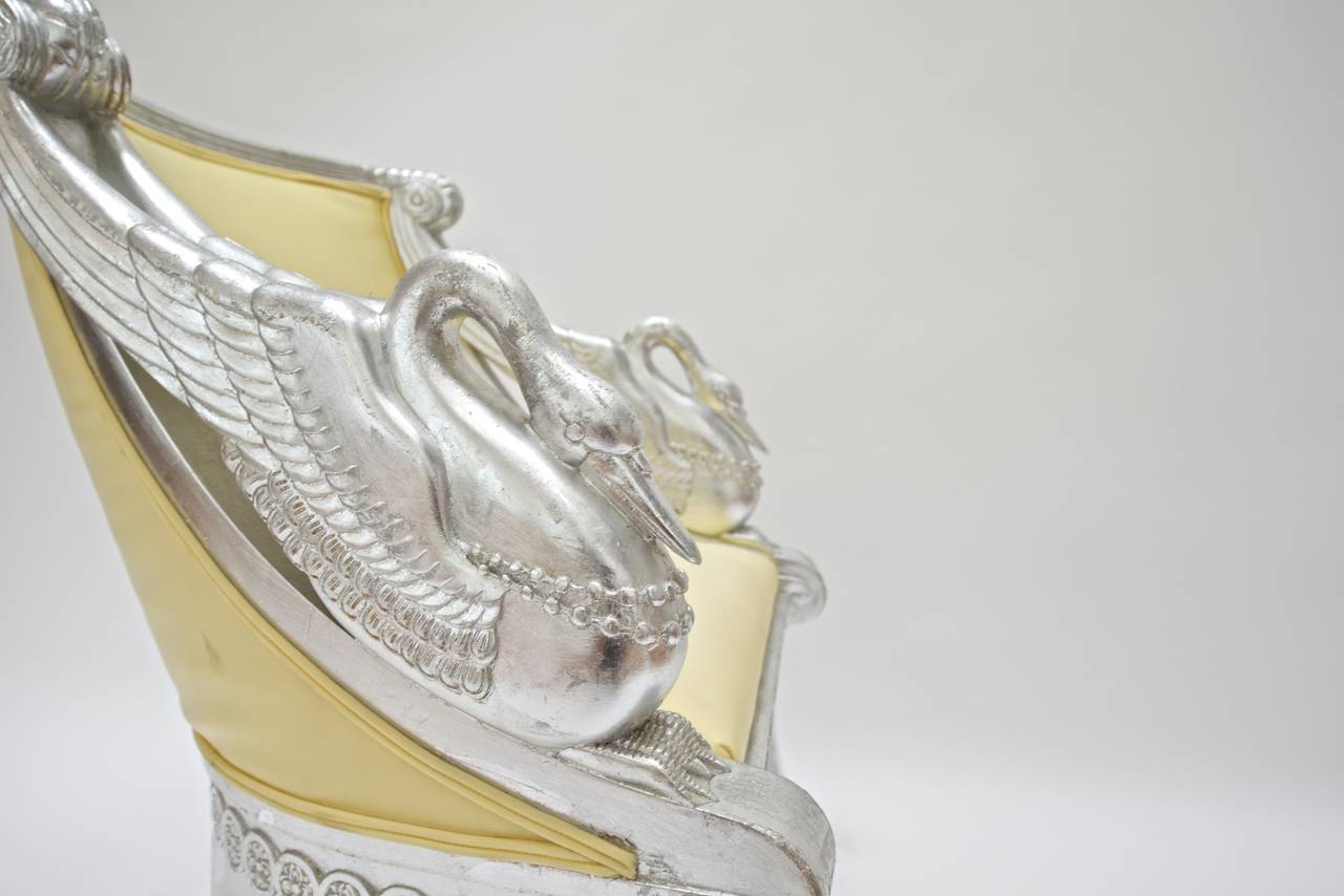 Silvered Pair of Philippe Starck Swan Armchairs