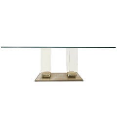 Maison Jansen Brass and Perspex Dining Table