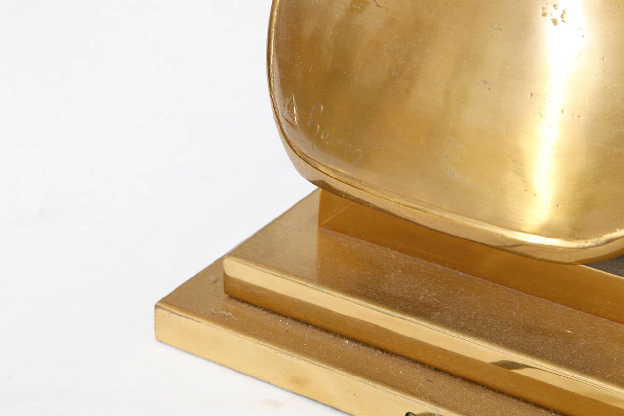 French Toetanchamon Brass Table Lamp