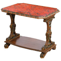Red Tortoise Side Table by Maison Franck