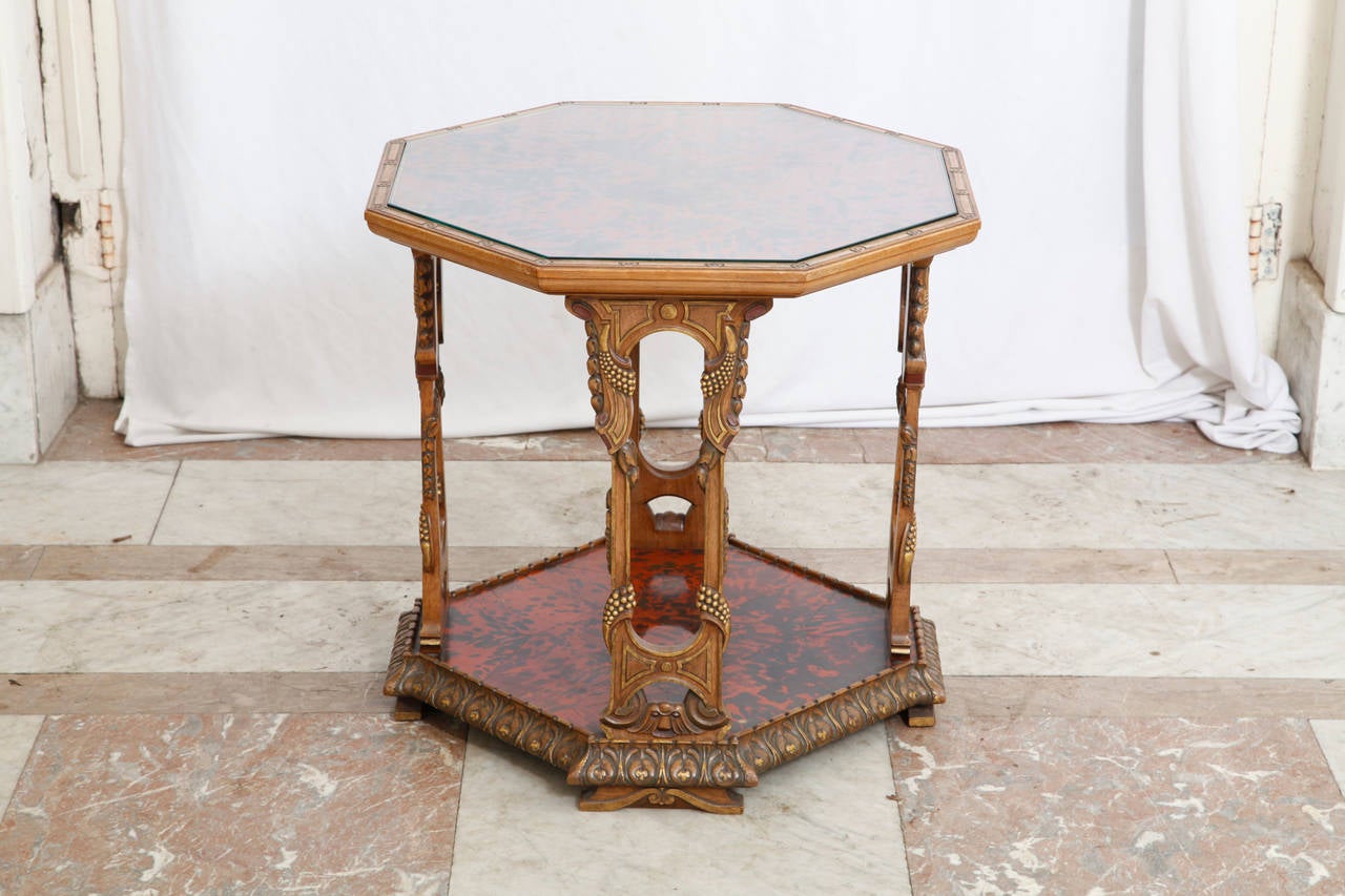 Early 20th Century Maison Franck Red Tortoise Tea Table