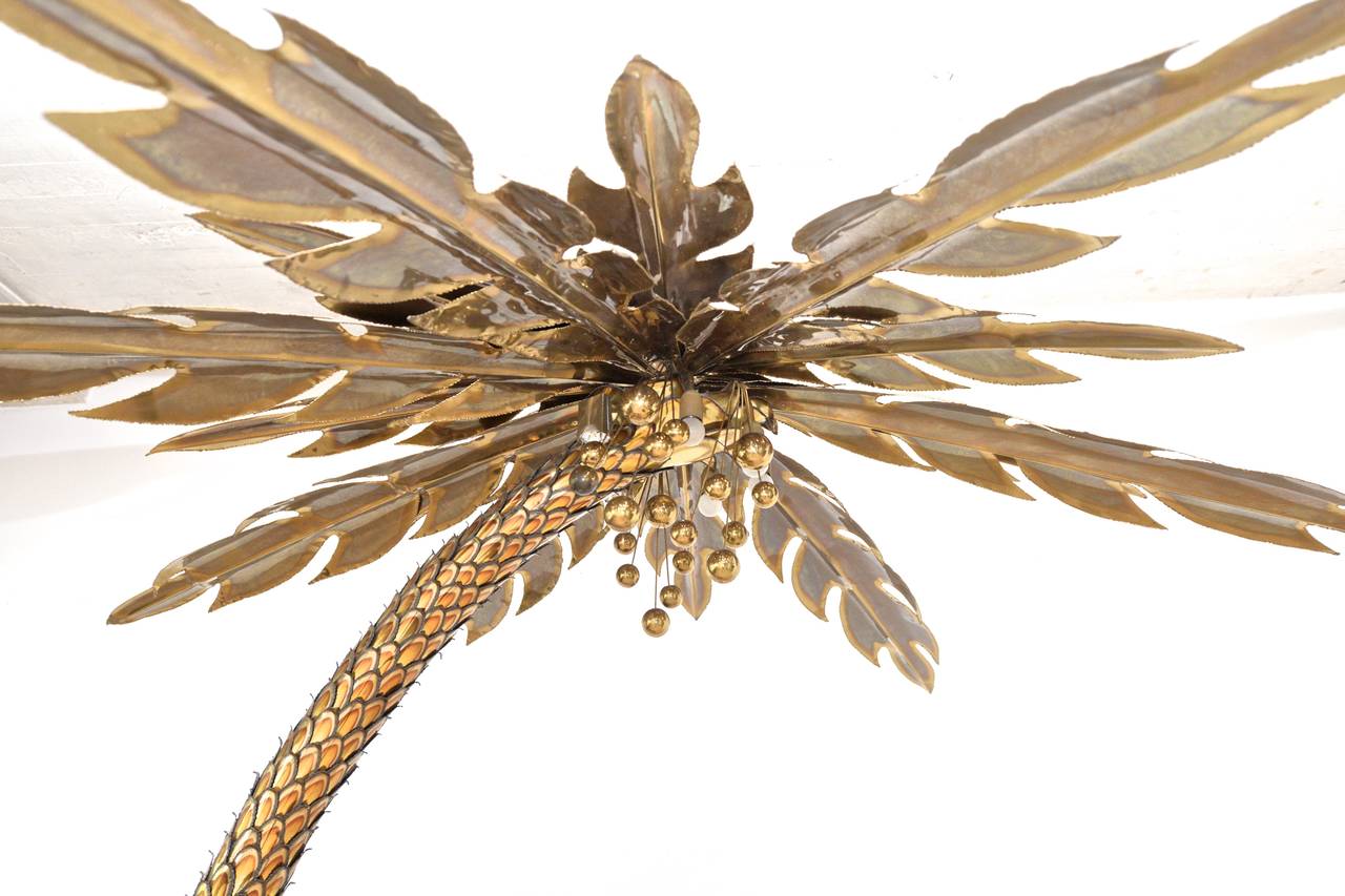 Hollywood Regency Impressive Palm Tree Floor Lamp by Maison Jansen