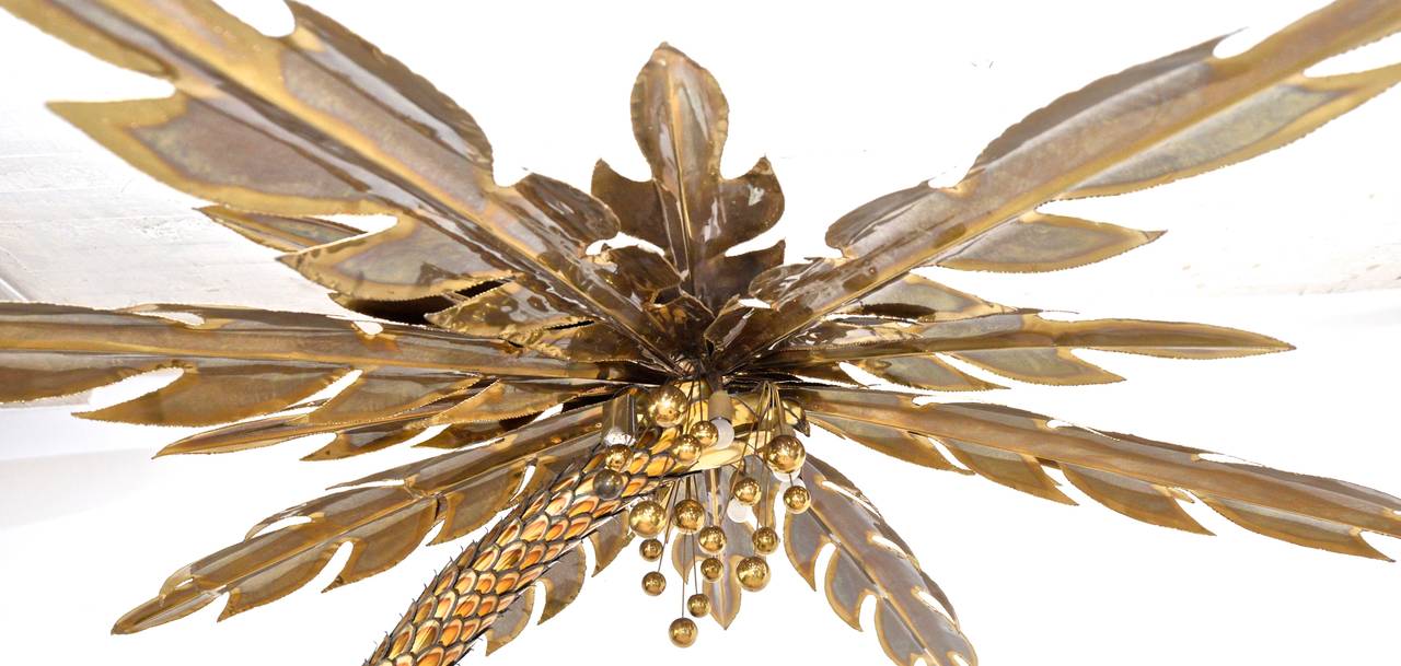 Impressive Palm Tree Floor Lamp by Maison Jansen In Good Condition In Antwerp, BE