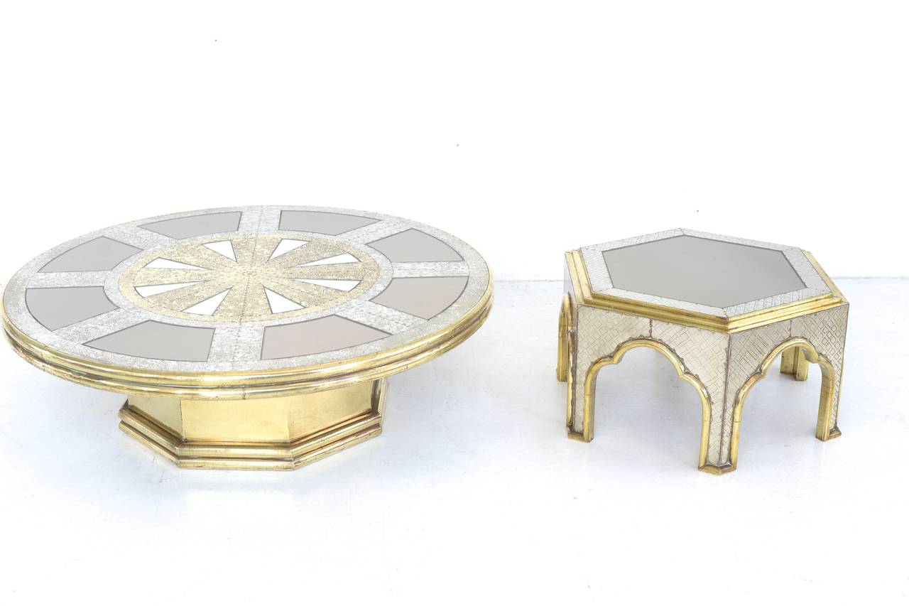 Hollywood Regency Hexagonal Table by Rodolfo Dubarry