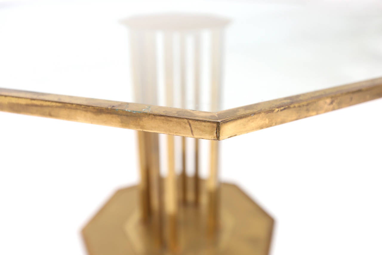 Late 20th Century Brass Octagonal Cocktail Table