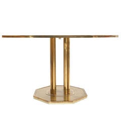 Brass Octagonal Cocktail Table