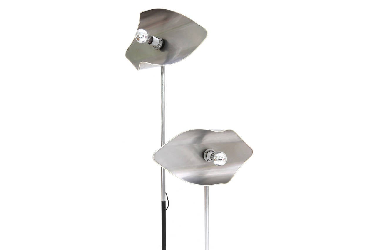 Italian Reggiani Mid-Century Modern Chromed Floor Lamp