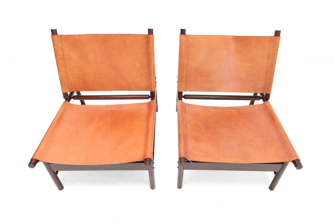 Leather Jorge Zalszupin Pair of Lounge Chairs