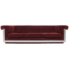 Art Deco Velvet Upholstered Couch