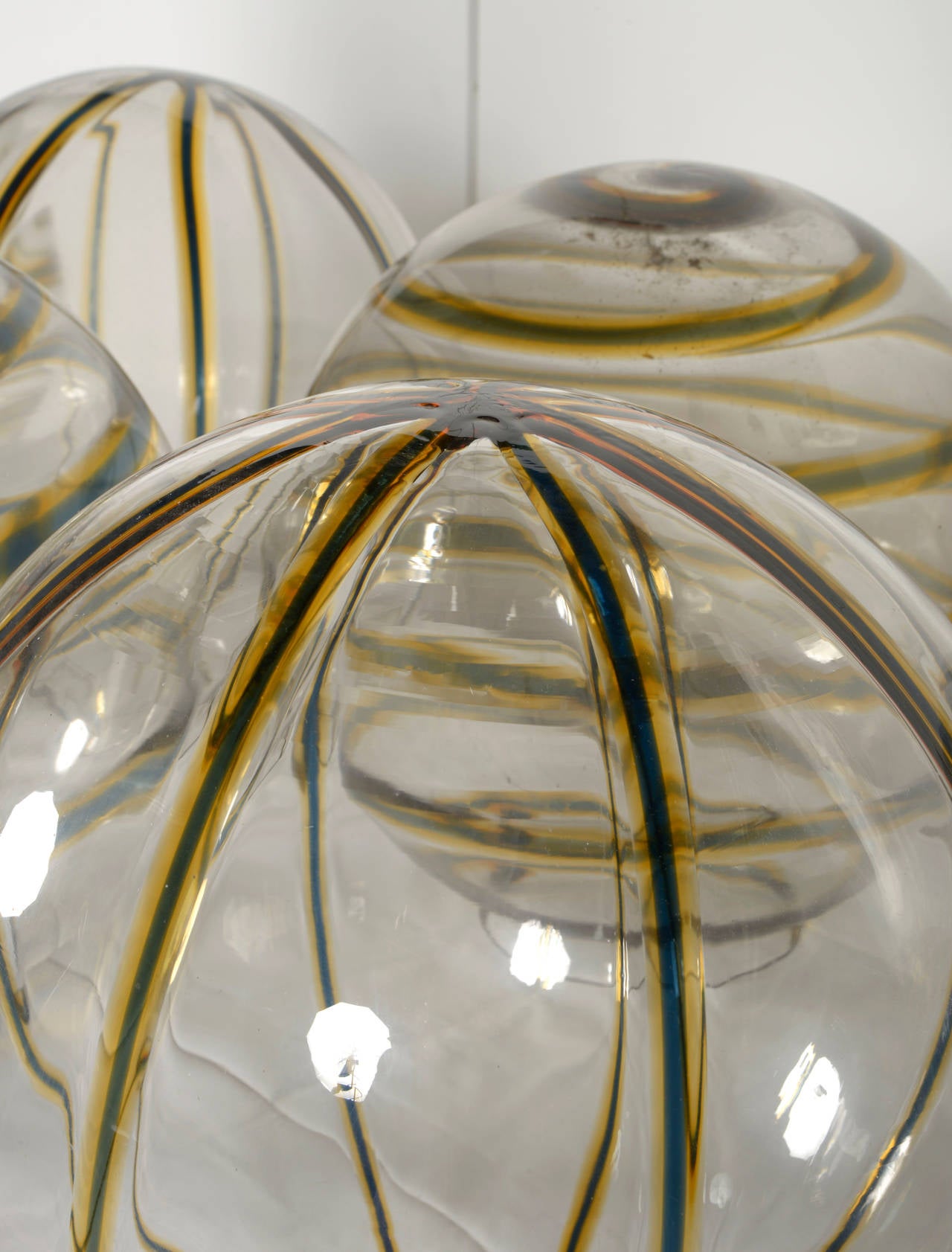 Set of Ten Large Blown Murano Glass Globes For Sale 2