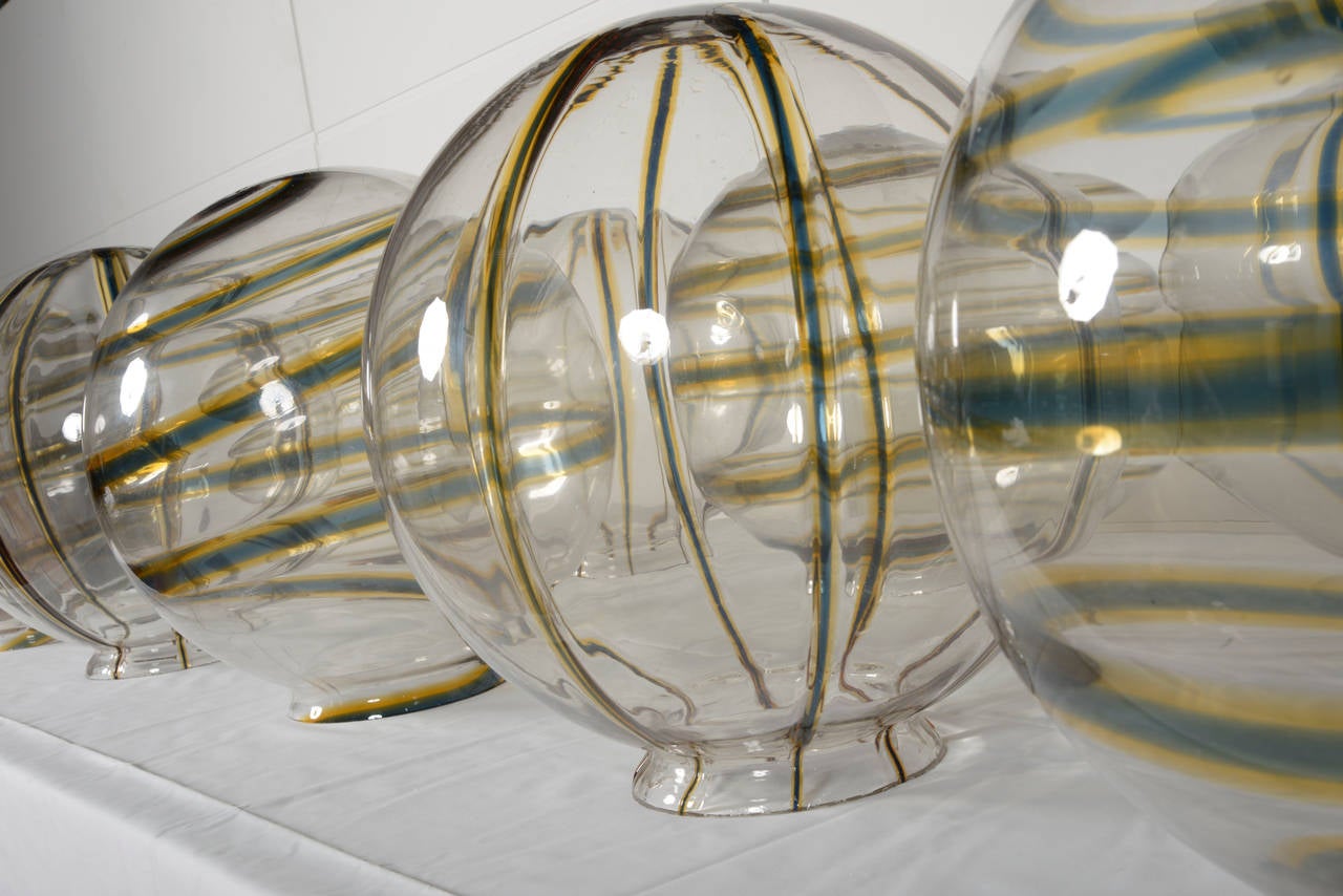 Set of Ten Large Blown Murano Glass Globes In Excellent Condition For Sale In Brussels, BE