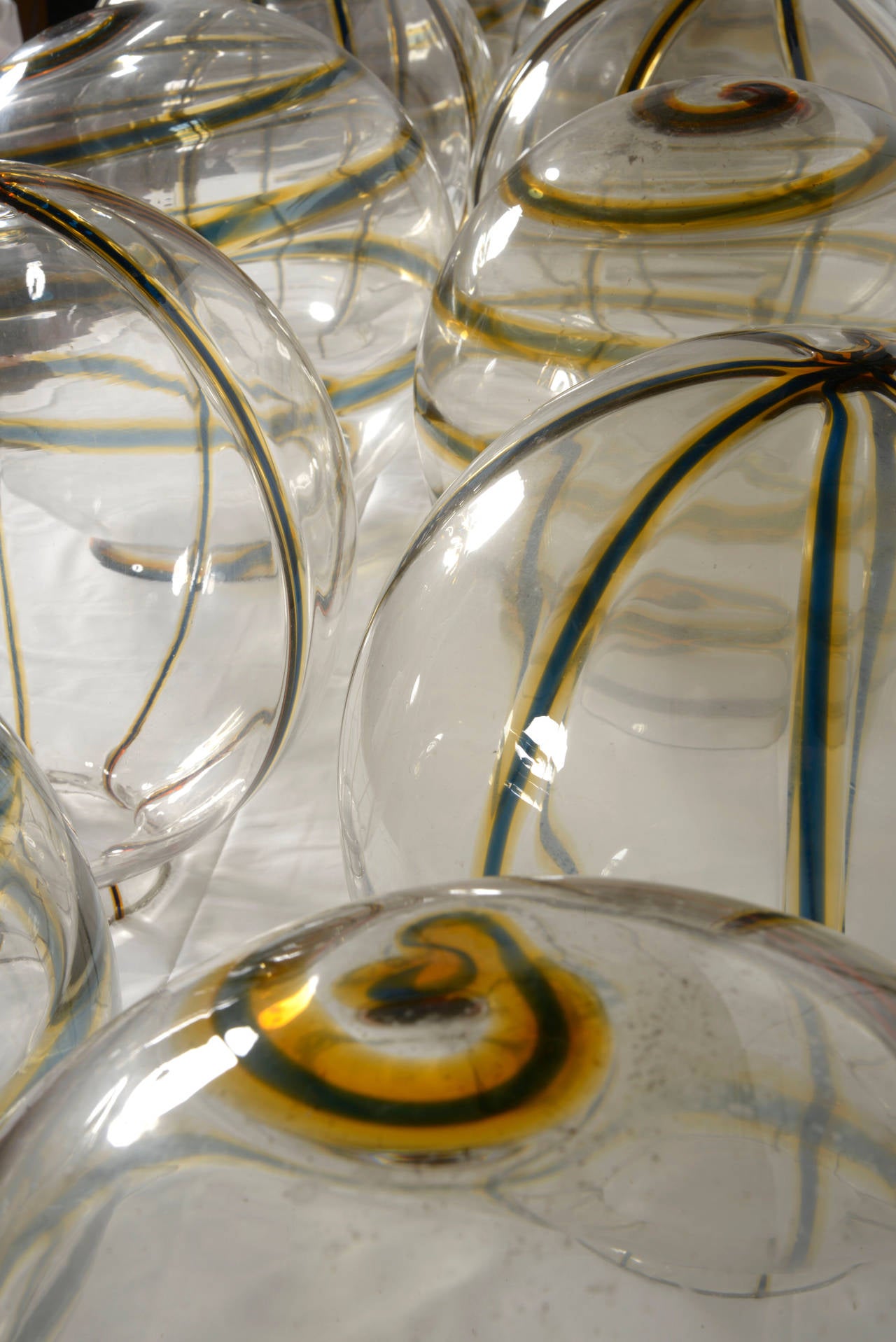 Set of Ten Large Blown Murano Glass Globes For Sale 3
