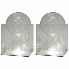 Pair of Ugo La Pietra Perspex Lamps