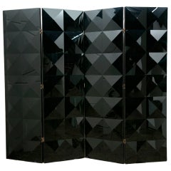 Black plexiglas folding screen