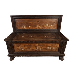 Antique Italian Inlaid Cassone/Chest/Bench