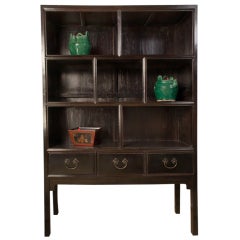Antique Chinese Elmwood Bookcase