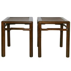 Pair of 19th century juwood stools