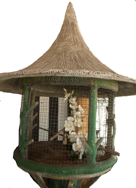 Belgian Faux Bois Cement Bird Cage For Sale