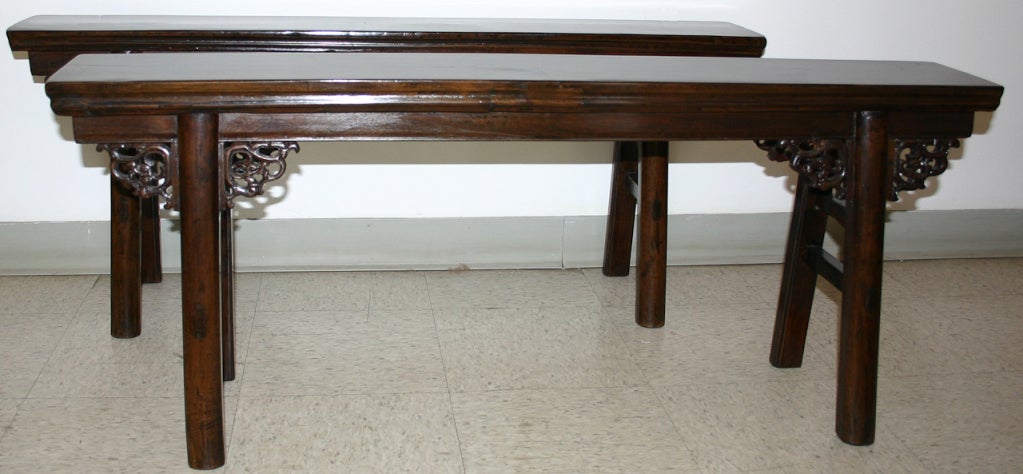 Antique Chinese Walnut Benches