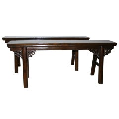 Antique Chinese Walnut Benches