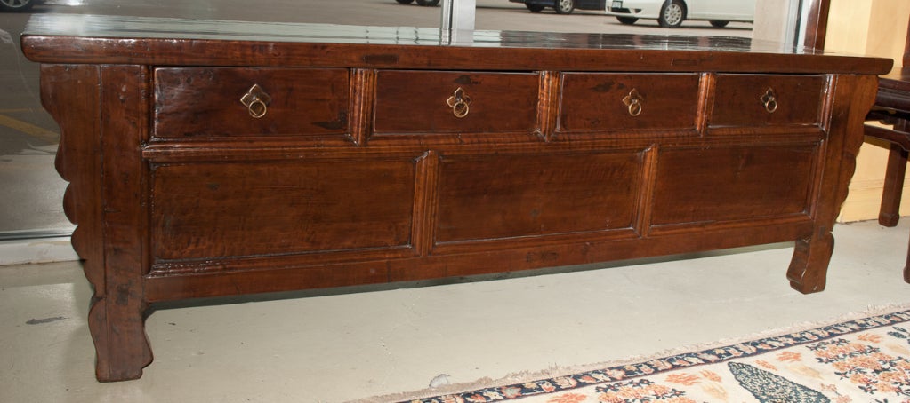 Antique Chinese Walnut Side Cabinet