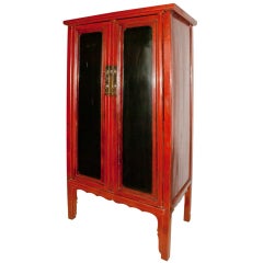19th century Namwood red 
black lacquer cabinet