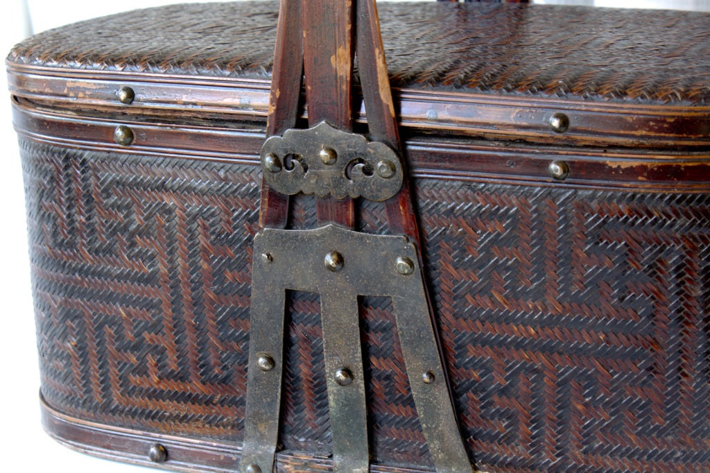 Antique Bamboo Food Basket
