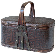Antique Bamboo Food Basket