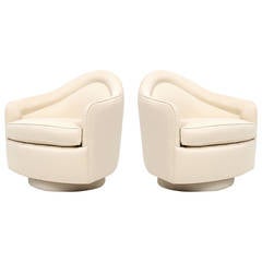 Thayer Coggin Milo Baughman Swivel Lounge Chairs