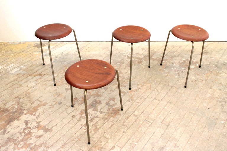 Set of Four Stools by Arne Jacobsen In Excellent Condition In Waltham, MA