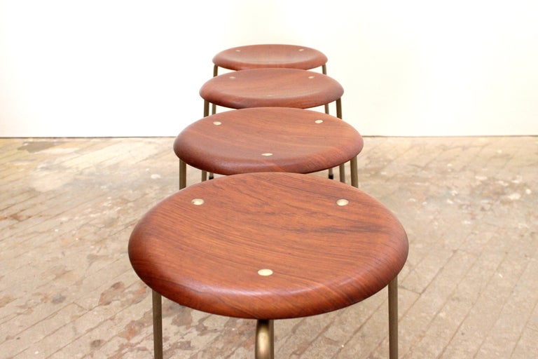 Mid-20th Century Set of Four Stools by Arne Jacobsen